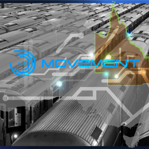 train carriages and Australian map illustration