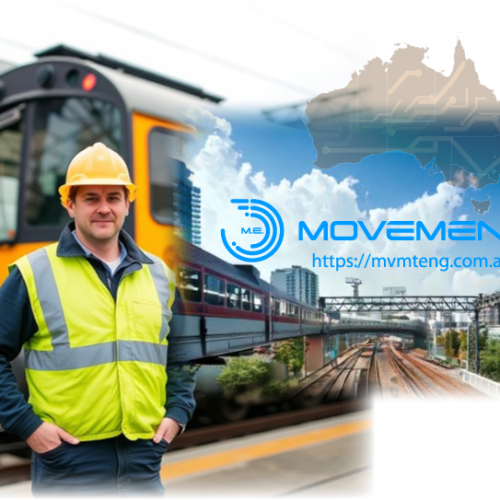 Professional Rollingstock Engineer standing in front of train